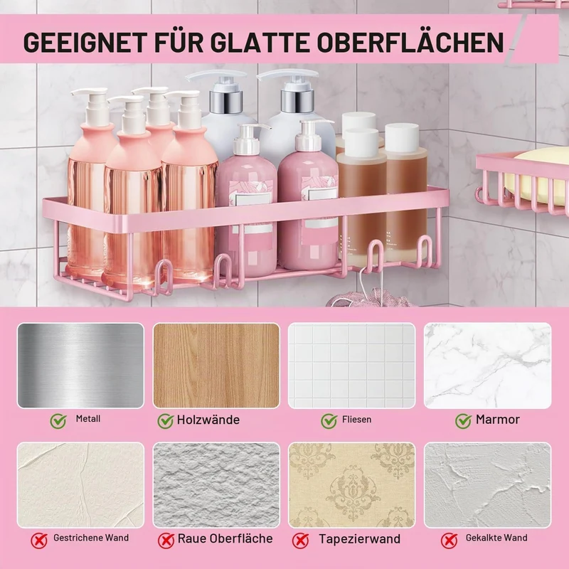 Esteopt Duschablage Ohne Bohren: rostfreie Badezimmer,Shampoo Halterung,Bathroom Organizer Shelf,sel