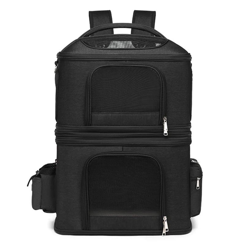 Katzentrage, Doppelter Katzenrucksack für 2 Katzen, Katzen-Reisetrage mit Hervorragender Belüftung f