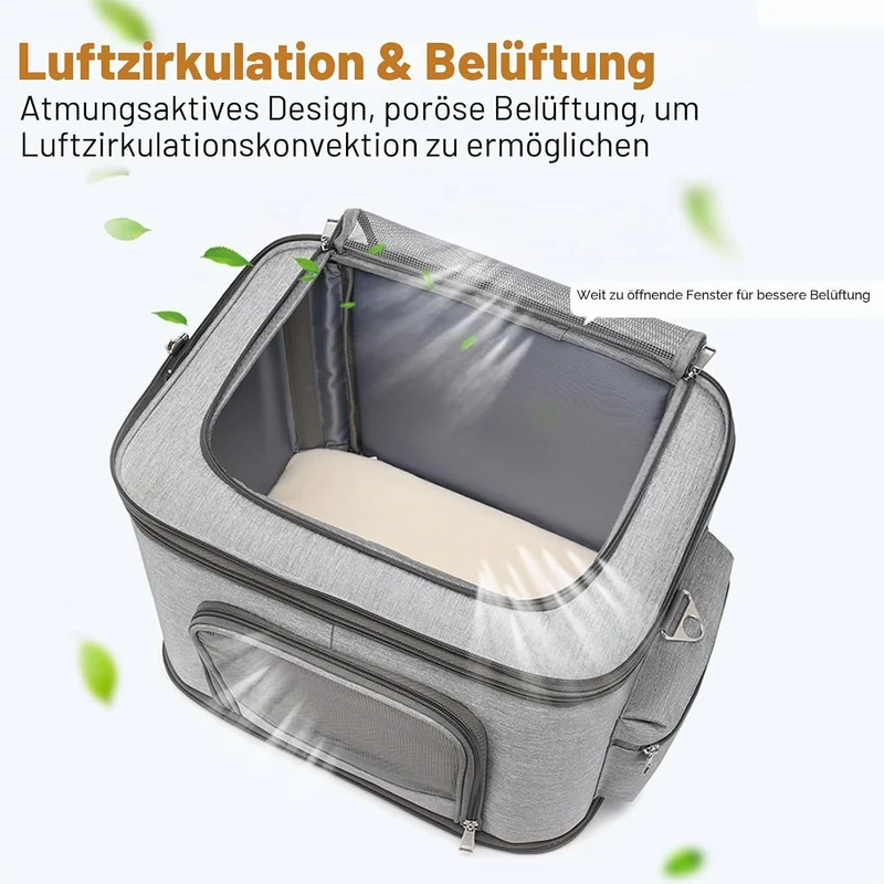 Katzentrage, Doppelter Katzenrucksack für 2 Katzen, Katzen-Reisetrage mit Hervorragender Belüftung f