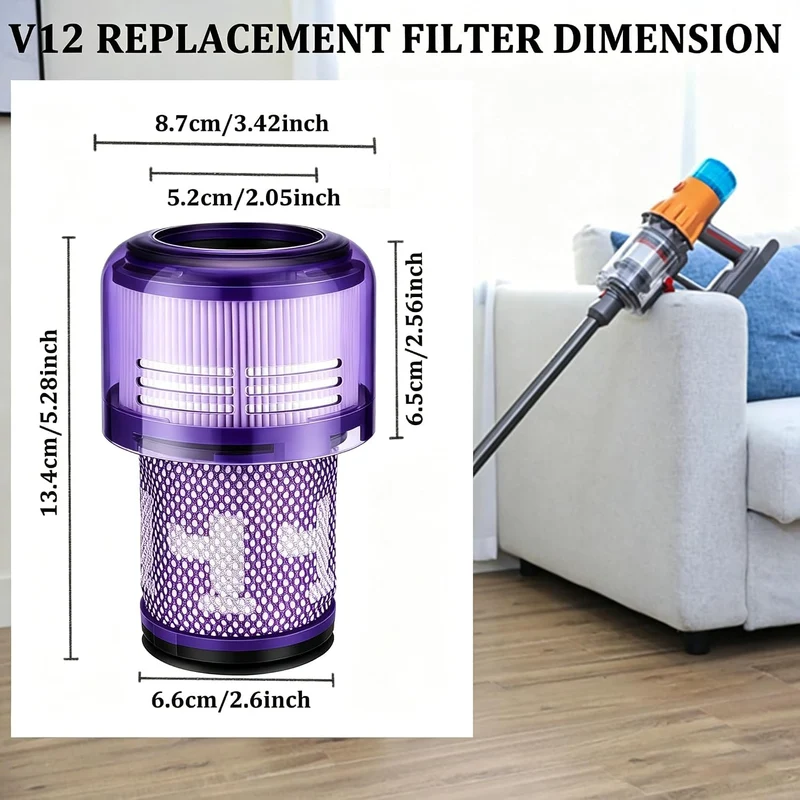 Filter für Dyson V12 Detect Slim Absolute Staubsauger, Waschbar Ersatzteile Hepa Filter Zubehör mit