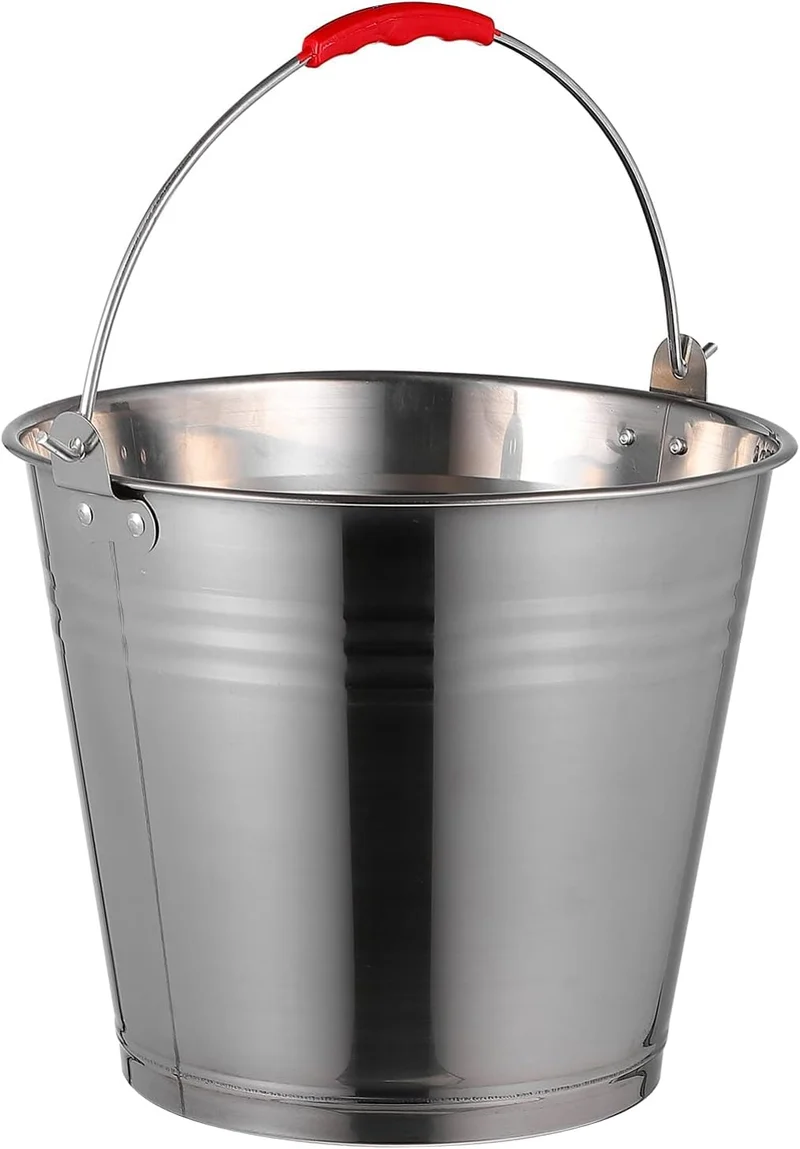 Mayuela - Metalleimer - Blecheimer - Edelstahl - 8 Liter