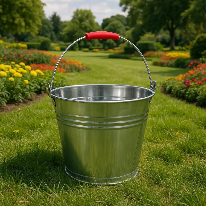 Mayuela - Metalleimer - Blecheimer - Edelstahl - 8 Liter