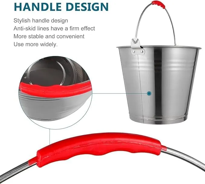 Mayuela - Metalleimer - Blecheimer - Edelstahl - 8 Liter