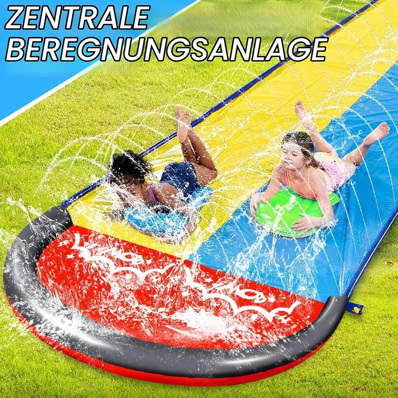 480 cm Lange Wasserrutsche Garten für Kinder, inklusive 2 Bodyboards Outdoor Spiele Rasen-Wasserruts