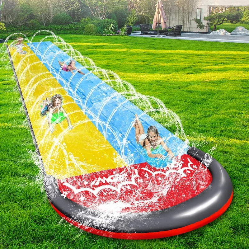 480 cm Lange Wasserrutsche Garten für Kinder, inklusive 2 Bodyboards Outdoor Spiele Rasen-Wasserruts
