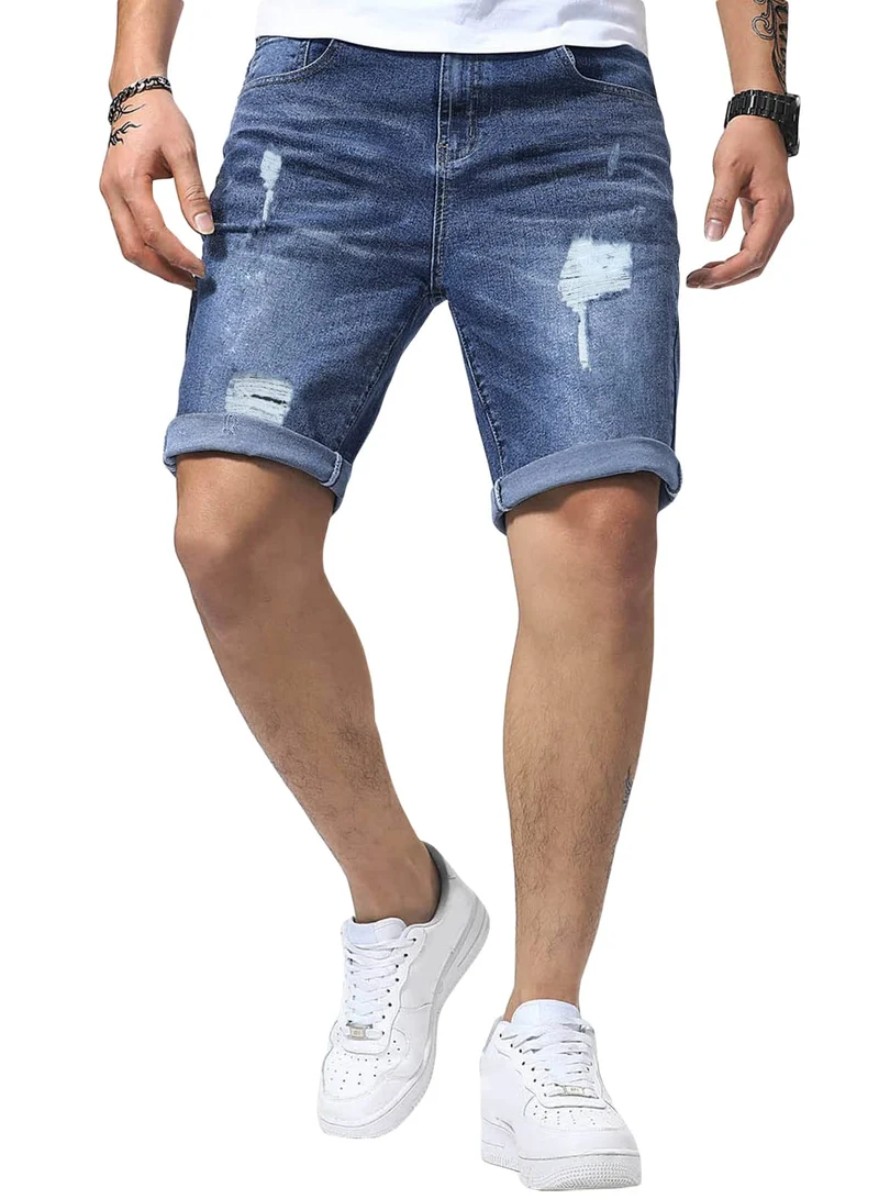 Jeans Shorts Kurze Herren Shorts Sommer Denim Western Casual B Blau S, B Blau S