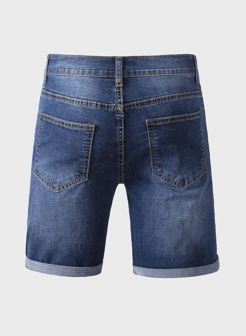 Jeans Shorts Kurze Herren Shorts Sommer Denim Western Casual B Blau S, B Blau S