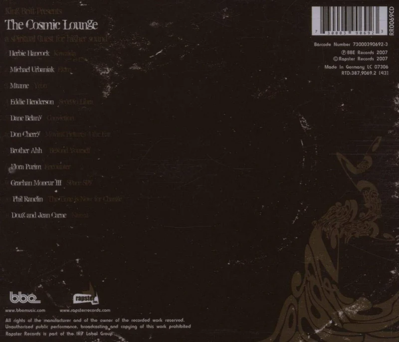 The Cosmic Lounge (King Britt), Audio-CD