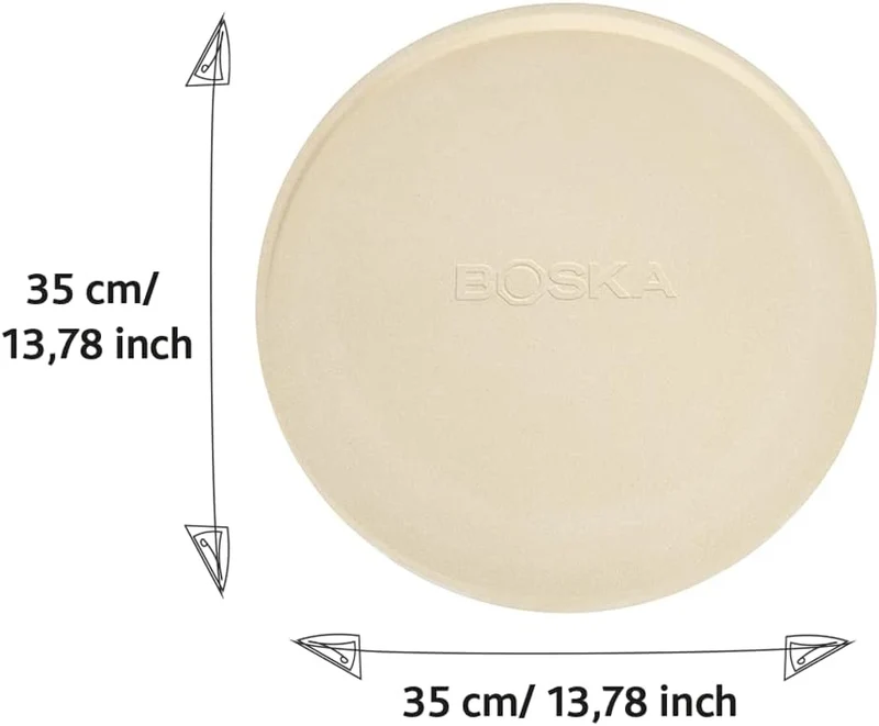 Boska Pizzastein Deluxe L/Für Backofen und Grill/Pizzen in Steinofenqualität/Schöner erhöhter Rand/C
