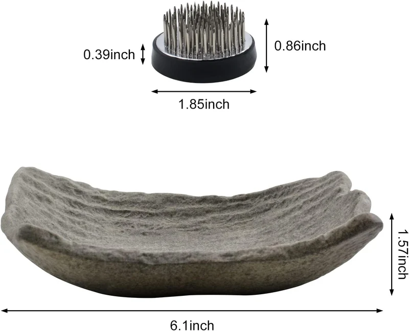 WANDIC Blumenarrangement Zubehör, runde Blumenfrösche und Keramikblumentöpfe, Fliesenformen, Blumena