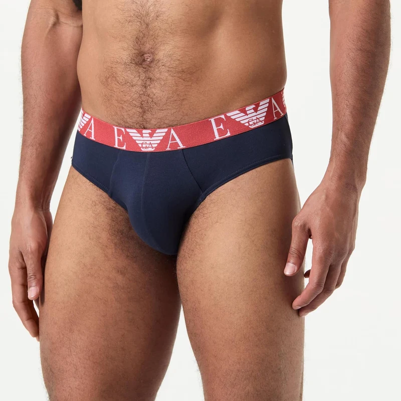 Emporio Armani Herren Bold Monogram 3-pack Brief Slip M Marine/Marine/Marine, M Marine/Marine/Marine