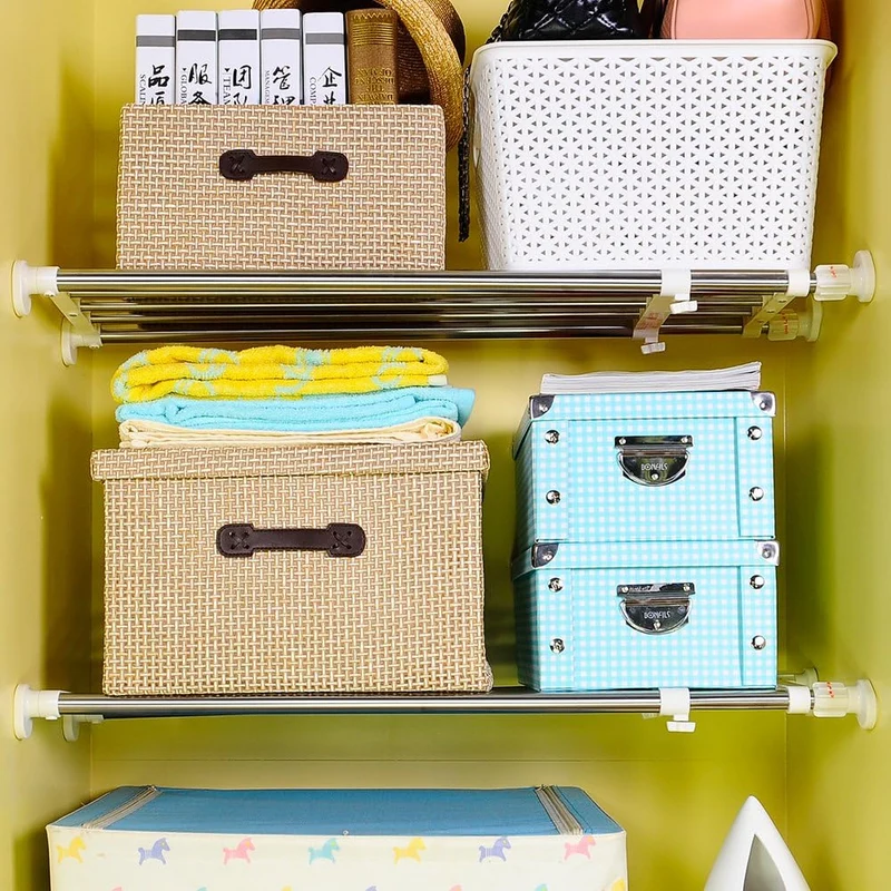 BAOYOUNI Erweiterbar Kleiderschrank Einlegeböden Schrankregal Einstellbare Lagerregal Schrank DIY Or