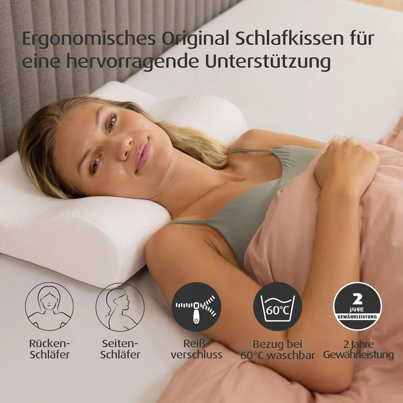 TEMPUR Original Schlafkissen Memory Foam, ergonomisches Nackenstützkissen für Seiten- und Rückenschl