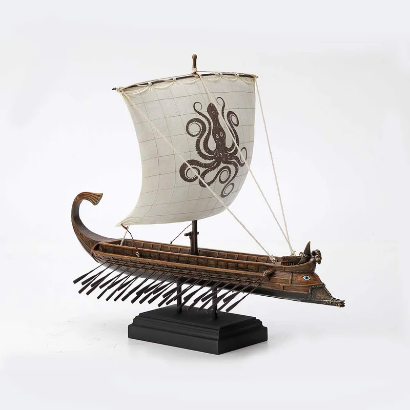 Veronese Design Statue, Motiv: griechische Kraken, Segeltriremes, 27,8 cm hoch, aus gegossenem Kunst