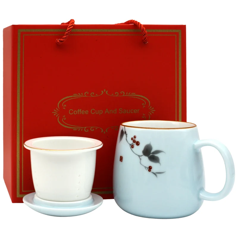 G-LIKE Porzellan Teetasse 3er Set Geschenkbox - Traditionelles Chinesisches Teegeschirr Persönliche