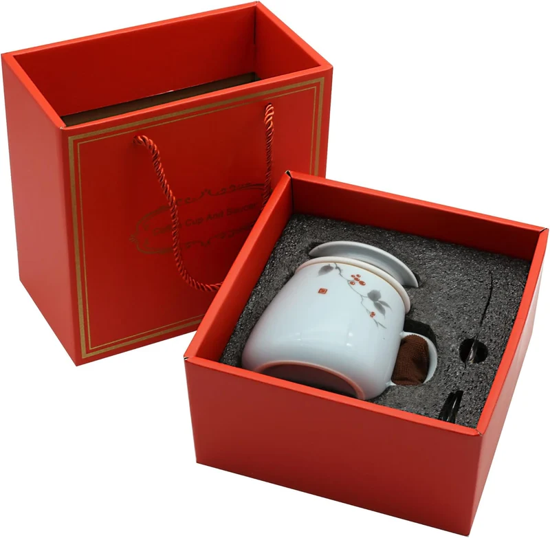 G-LIKE Porzellan Teetasse 3er Set Geschenkbox - Traditionelles Chinesisches Teegeschirr Persönliche