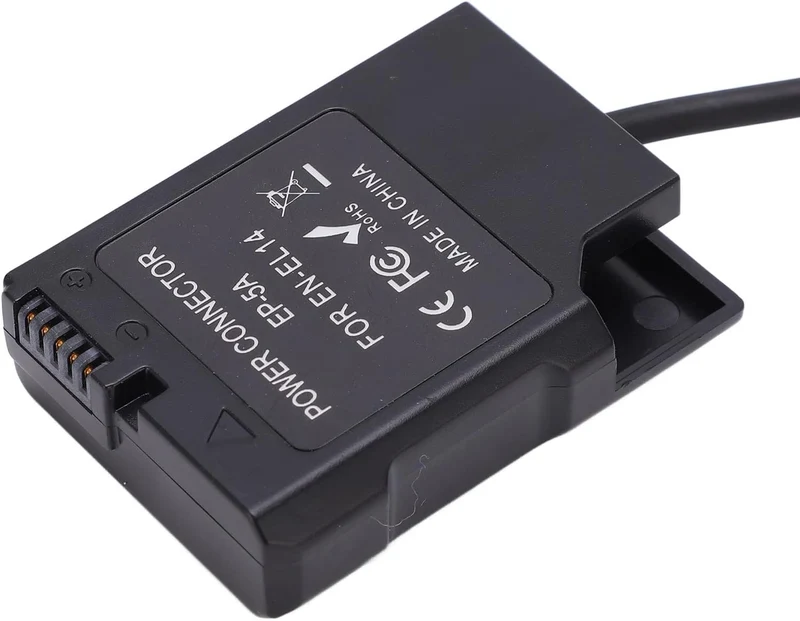 Goshyda EN‑EL14 Typ C Vollständig Dekodierter Dummy-Akku, DC-Koppler-Netzadapterbank, für Nikon D560