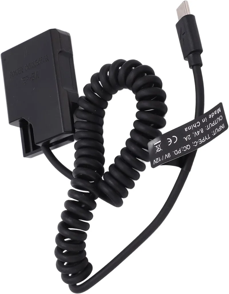 Goshyda EN‑EL14 Typ C Vollständig Dekodierter Dummy-Akku, DC-Koppler-Netzadapterbank, für Nikon D560