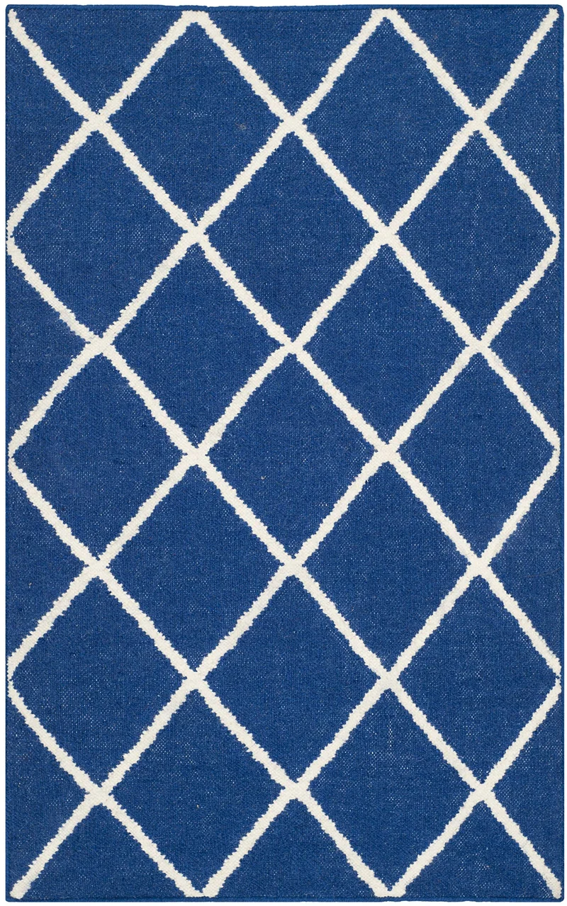 SAFAVIEH Zeitgenössische Teppich für Wohnzimmer, Esszimmer, Schlafzimmer - Dhurrie Collection, Kurze