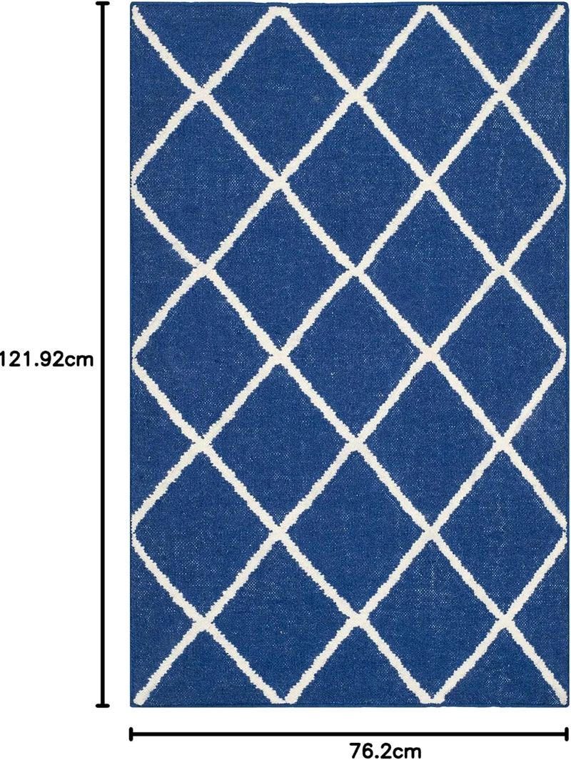 SAFAVIEH Zeitgenössische Teppich für Wohnzimmer, Esszimmer, Schlafzimmer - Dhurrie Collection, Kurze