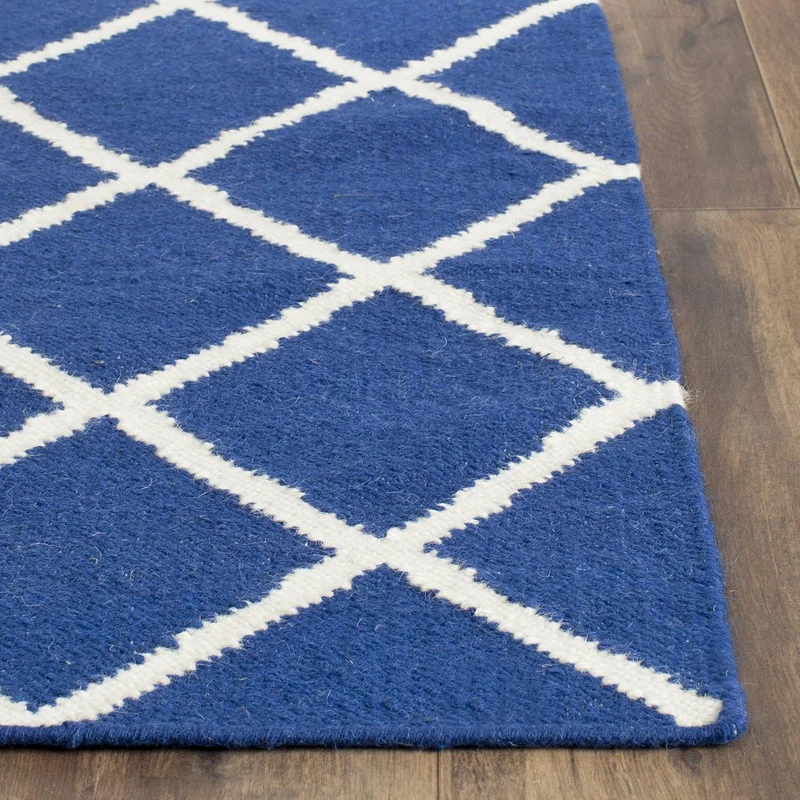 SAFAVIEH Zeitgenössische Teppich für Wohnzimmer, Esszimmer, Schlafzimmer - Dhurrie Collection, Kurze