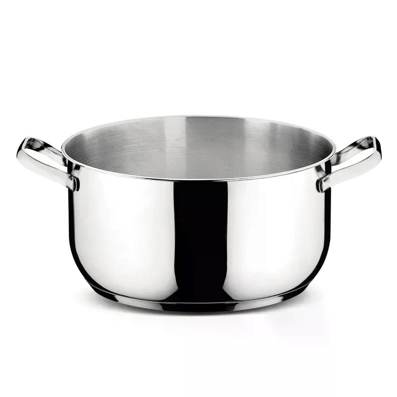 Kasserolle Edelstahl zwei Griffen aus Edelstahl 18/10 von hoher Qualität. Elegantes Hohe Leistung vo