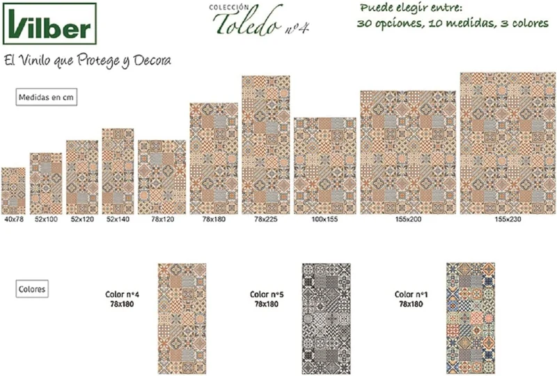 vilber, Vinylteppich, Toledo DU 04 52 X 120 x 0.22 cm Braun-04 52 x 120 x 0.22 cm, Braun-04 52 x 120