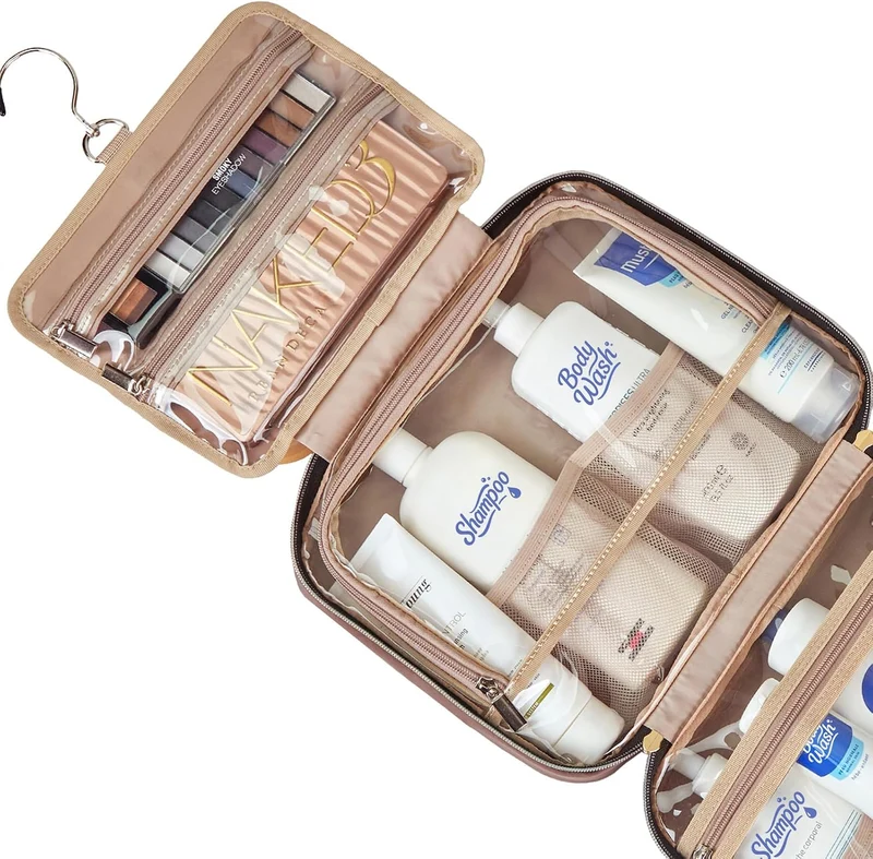 NISHEL Reise-Kulturbeutel für Frauen, tragbarer hängender Organizer für Shampoo, Conditioner, Pinsel