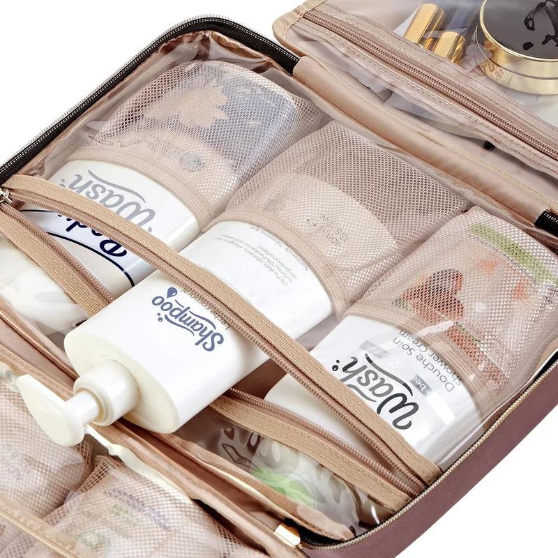 NISHEL Reise-Kulturbeutel für Frauen, tragbarer hängender Organizer für Shampoo, Conditioner, Pinsel