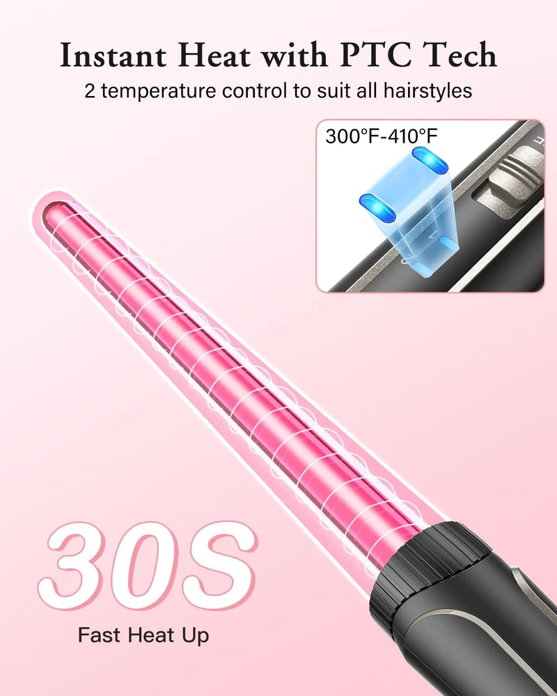 BESTOPE PRO Lockenstab set 5 in 1 Welleneisen - Lockenstäbe 3 Fässer für Grosse Keine Locken Keramik