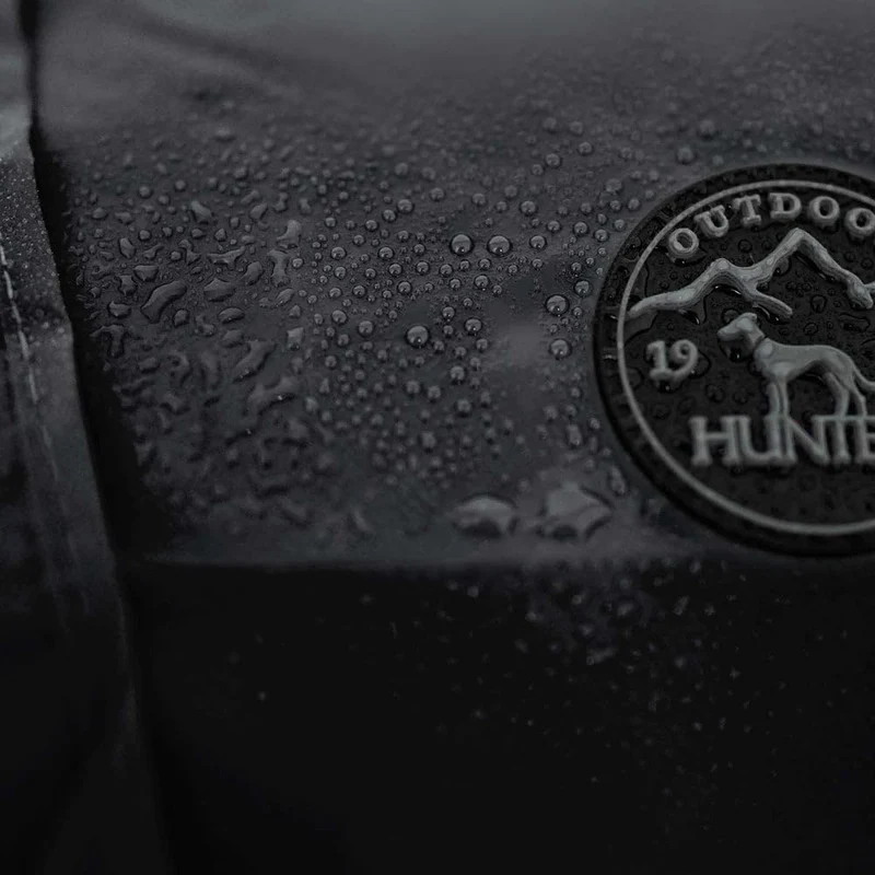 HUNTER Hunde-Regenmantel UPPSALA RAIN, Farbe: schwarz, wind- & wasserfest, anpassbarer Bauchgurt, re