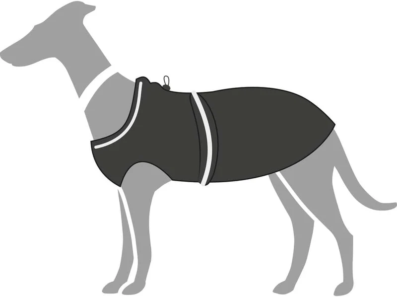 HUNTER Hunde-Regenmantel UPPSALA RAIN, Farbe: schwarz, wind- & wasserfest, anpassbarer Bauchgurt, re