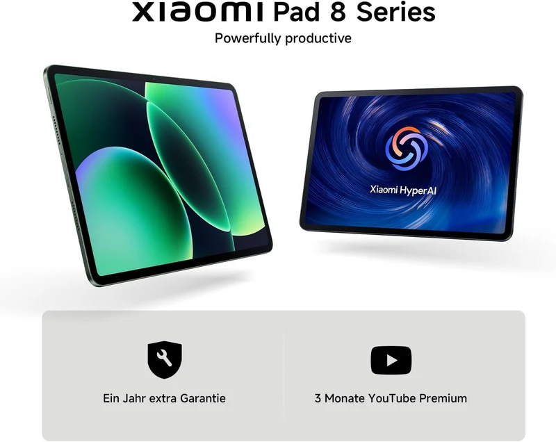 XIAOMI Pad 8 Tablet 11,2 Zoll, 8GB RAM + 256GB Speicher, Snapdragon® 8s Gen 4, 9200mAh Akku, 144Hz D