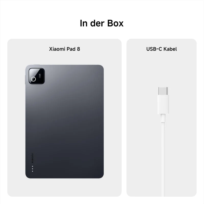 XIAOMI Pad 8 Tablet 11,2 Zoll, 8GB RAM + 256GB Speicher, Snapdragon® 8s Gen 4, 9200mAh Akku, 144Hz D