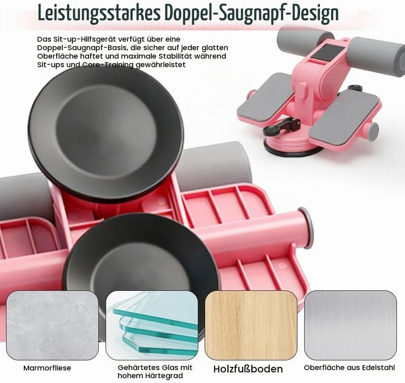 RANJIMA Tragbare Sit Up Bar, Bauchtrainer für Zuhause, Selbstsaugung Sit Up Trainingsgeräte Bodybuil