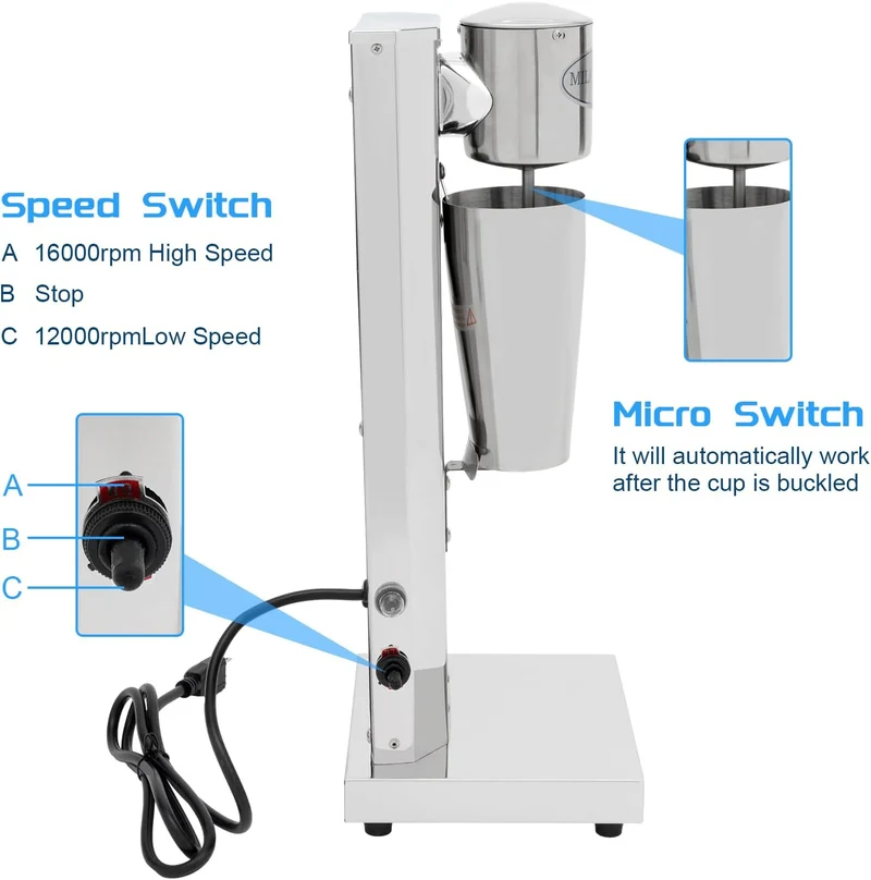 Standmixer Milchshake Maker Drink Mixer 180W Elektrischer Standmixer Mixer Smoothie Maker Milchshake
