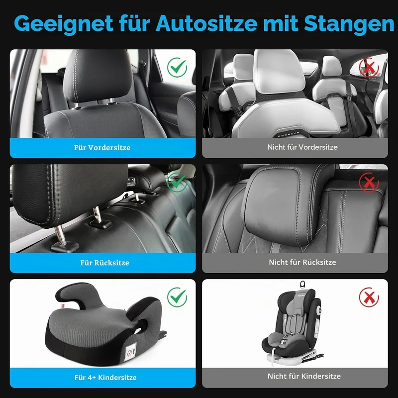 Kopfstütze Auto, Weichem Gedächtnisschaum,Einziehbare Abnehmbare Nackenstütze Autositz Seitliches Ko