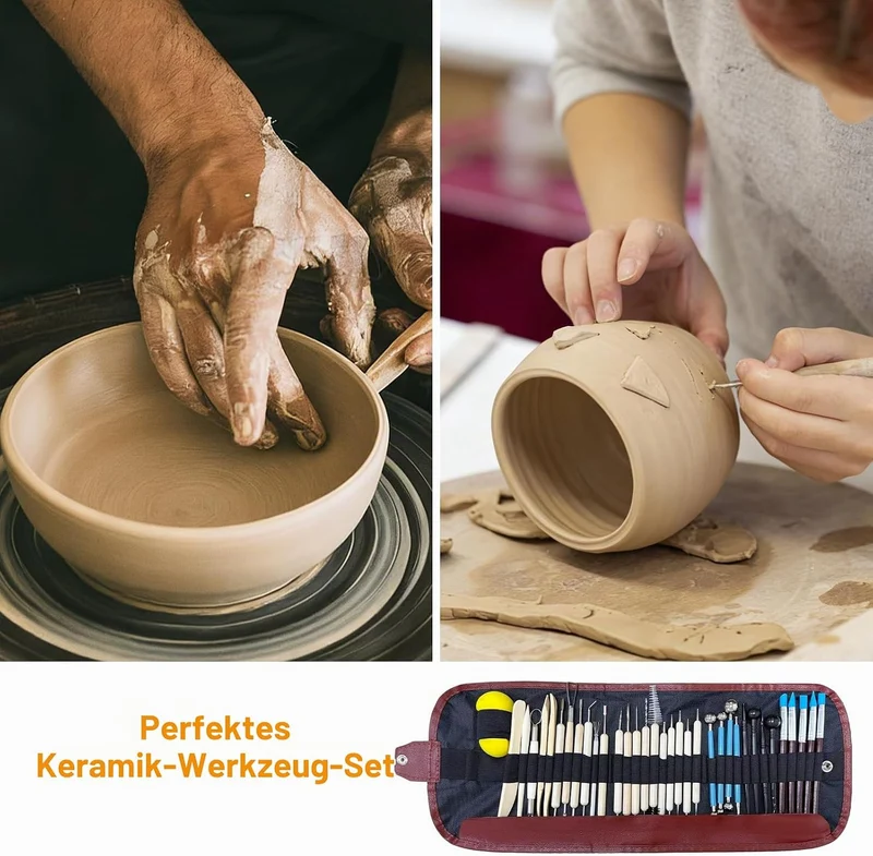 36 Stück Töpferwerkzeug Set Modellierwerkzeug Ton Werkzeug Töpferset Polymer Clay Tools Modelierwerk