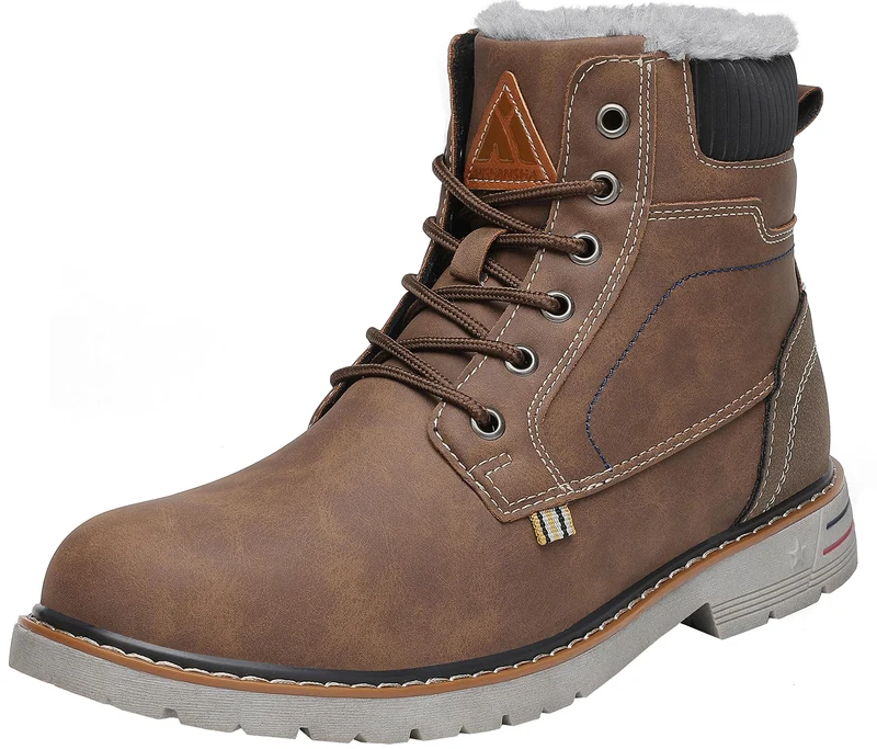 Mishansha Unisex Winterschuhe Winterstiefel mit Warm Gefüttert, Gr. 36-48 43 EU Kaffee Braun, 43 EU