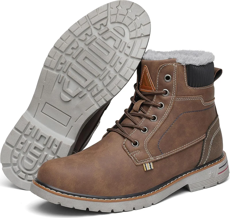 Mishansha Unisex Winterschuhe Winterstiefel mit Warm Gefüttert, Gr. 36-48 43 EU Kaffee Braun, 43 EU
