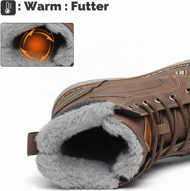 Mishansha Unisex Winterschuhe Winterstiefel mit Warm Gefüttert, Gr. 36-48 43 EU Kaffee Braun, 43 EU