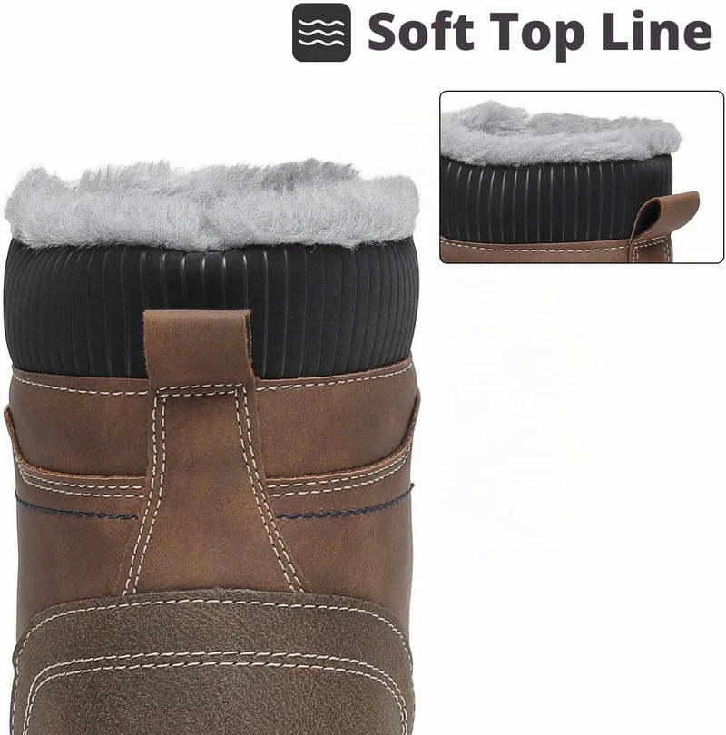 Mishansha Unisex Winterschuhe Winterstiefel mit Warm Gefüttert, Gr. 36-48 43 EU Kaffee Braun, 43 EU