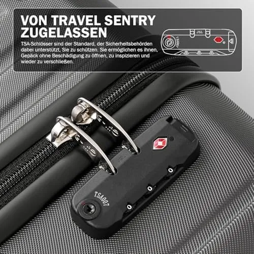 COOLIFE Koffer Trolley-Koffer Hartschalen-Koffer Rollkoffer Reisekoffervon ABS-Material mit TSA-Schl