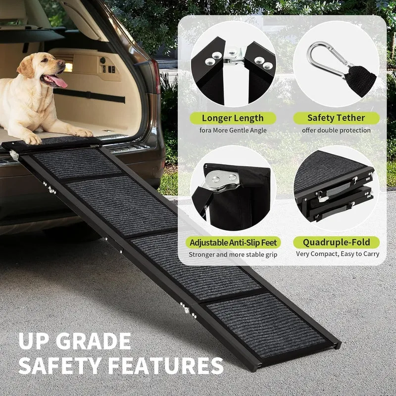 Hunderampe Klappbar Hundetreppe Auto Haustiertreppe Stufen für Hunde Haustier bis Zu 120 kg, Auto Tr