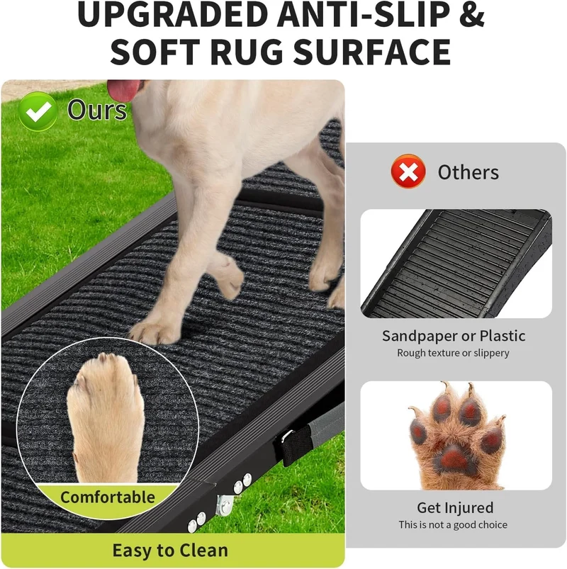 Hunderampe Klappbar Hundetreppe Auto Haustiertreppe Stufen für Hunde Haustier bis Zu 120 kg, Auto Tr