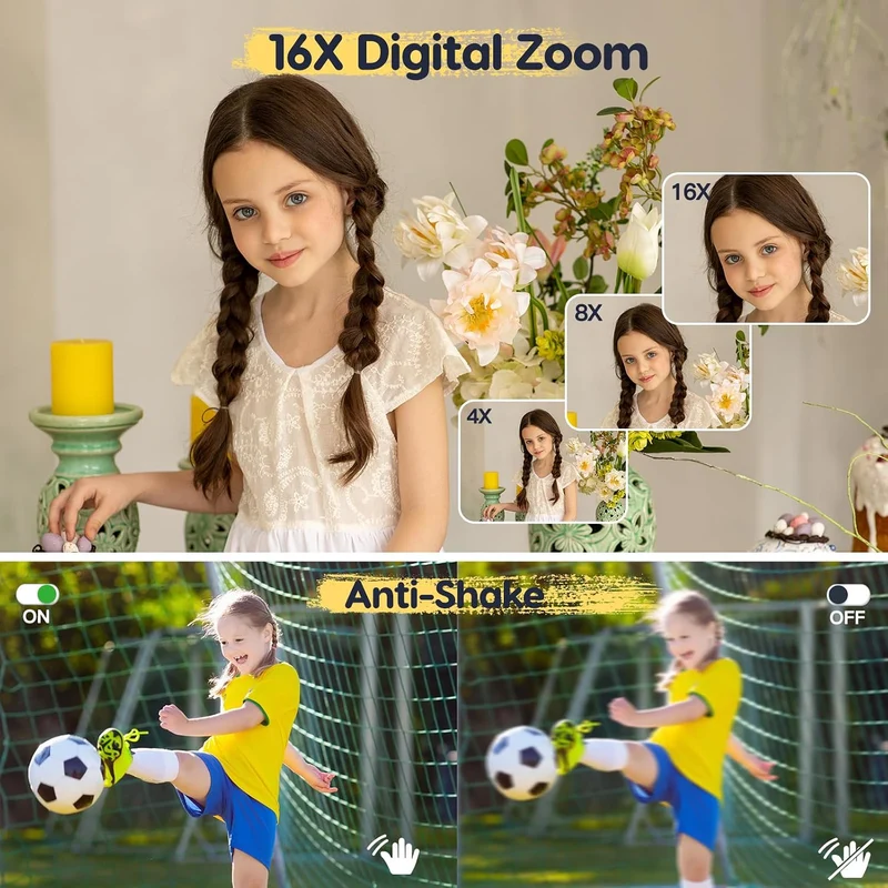 Digitalkamera 1080P 44MP Fotokamera Fotoapparat mit 32G Karte 16X Digitalzoom Digital Kamera mit Bat