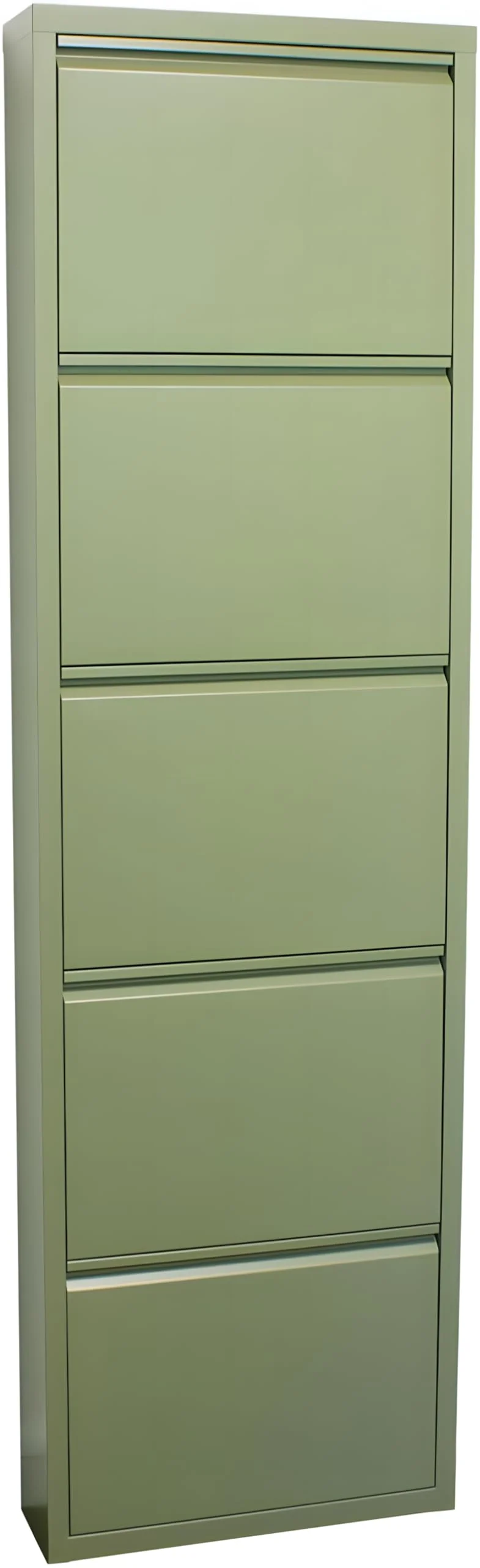 ebuy24 Schuhkommode Schuhkipper Metall Klappschrank - Schuhschrank Pisa 5 Klappen grün 50x173x16 cm