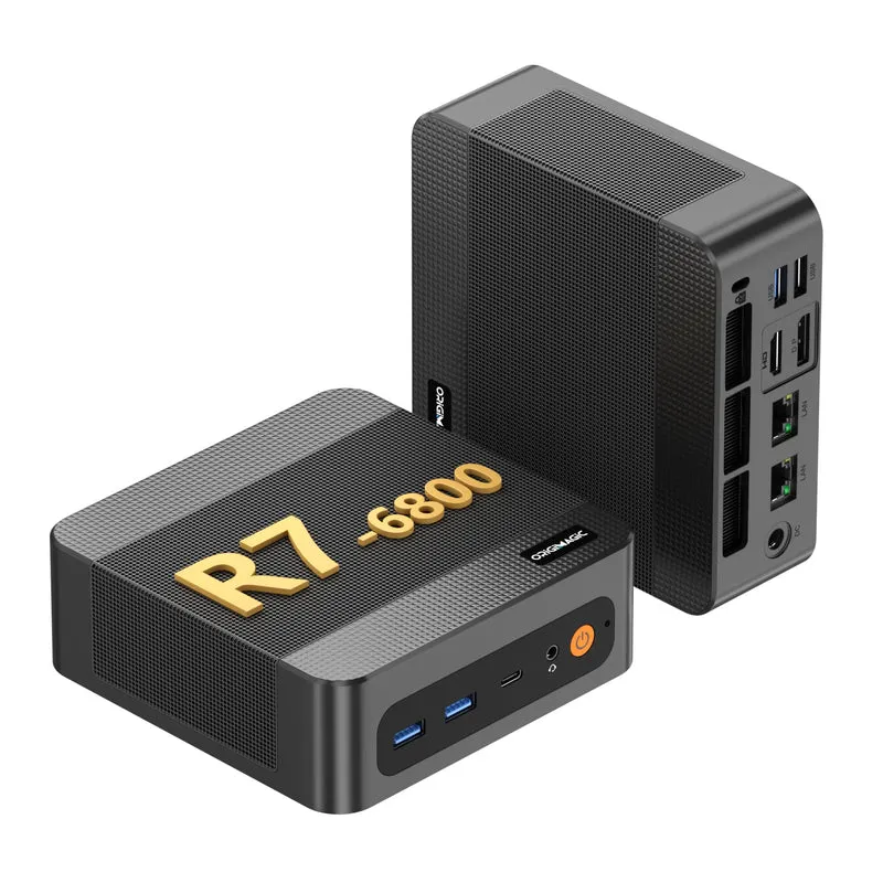 N2 Pro Mini-PC Ryzen 7 6800H (8C/16T, bis 4,7 GHz), 32 GB DDR5, 1TB SSD, WiFi 6E/BT5.2/2,5G LAN, Qua
