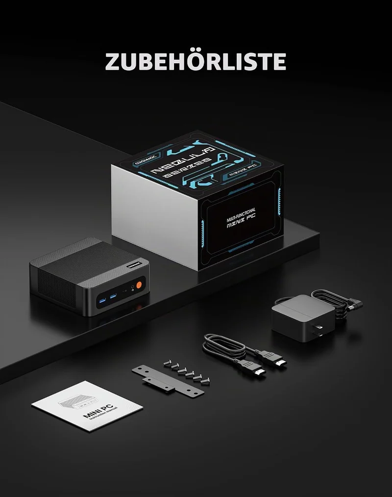 N2 Pro Mini-PC Ryzen 7 6800H (8C/16T, bis 4,7 GHz), 32 GB DDR5, 1TB SSD, WiFi 6E/BT5.2/2,5G LAN, Qua