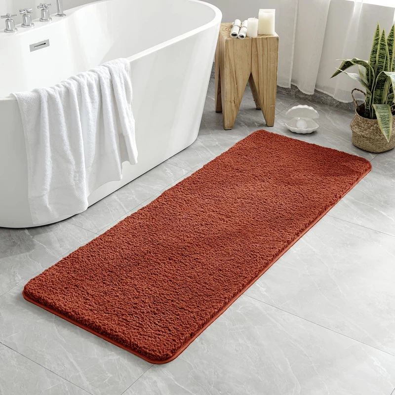 MIULEE Badematte Weiche Badteppich rutschfest Badvorleger Fussmatte Badzimmermatte Bettvorleger Flau